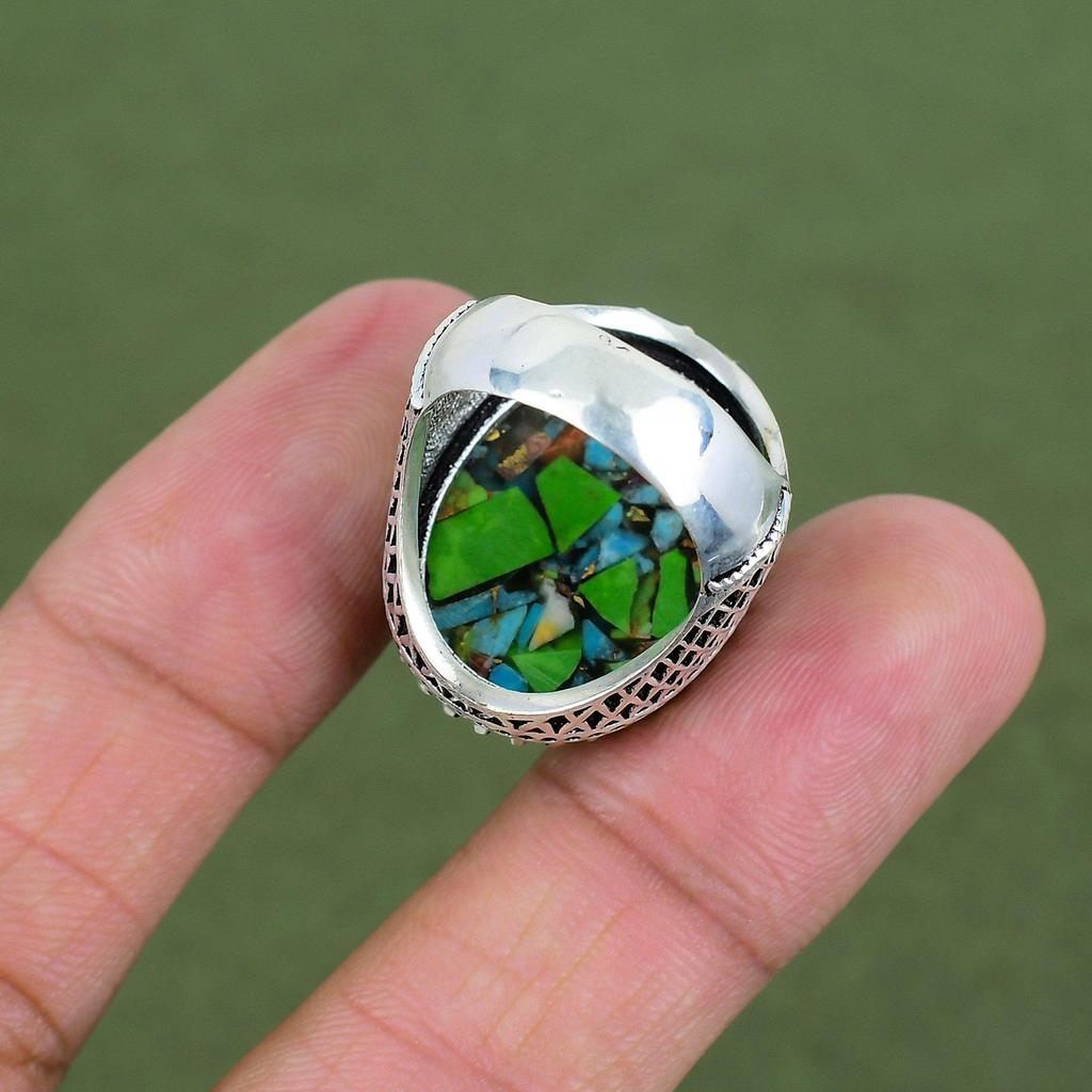 Fiesta Kingman Turquoise Ring 925 Sterling Silver Ring Handmade Designer Jewelry Multi Copper Turquoise Gemstone Ring Available In Ring Size