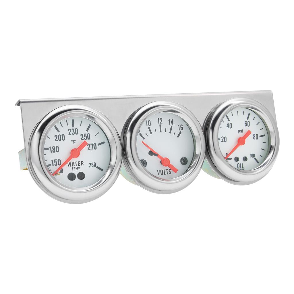 3-in-1 Auto-Anzeigegerät Wassertemperatur + Spannung + Öldruckanzeige mit LED-Licht für Auto, Marine, LKW, Traktor Dreifach-Anzeigegerät-Set