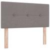 LED Box Spring Bed with Headboard Taupe 90 x 190 cm Fabric