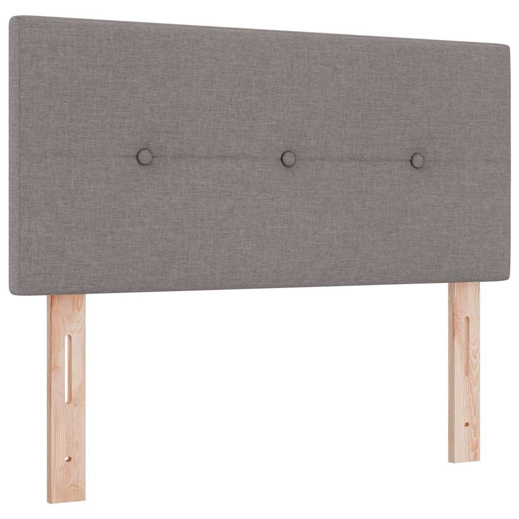 LED Box Spring Bed with Headboard Taupe 90 x 190 cm Fabric