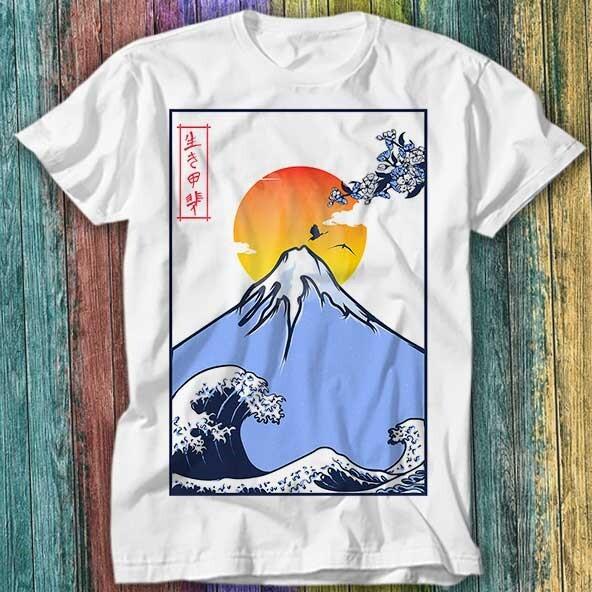 

Great Wave Off Kanagawa Fuji Mountain T Shirt Top Tee 228 M