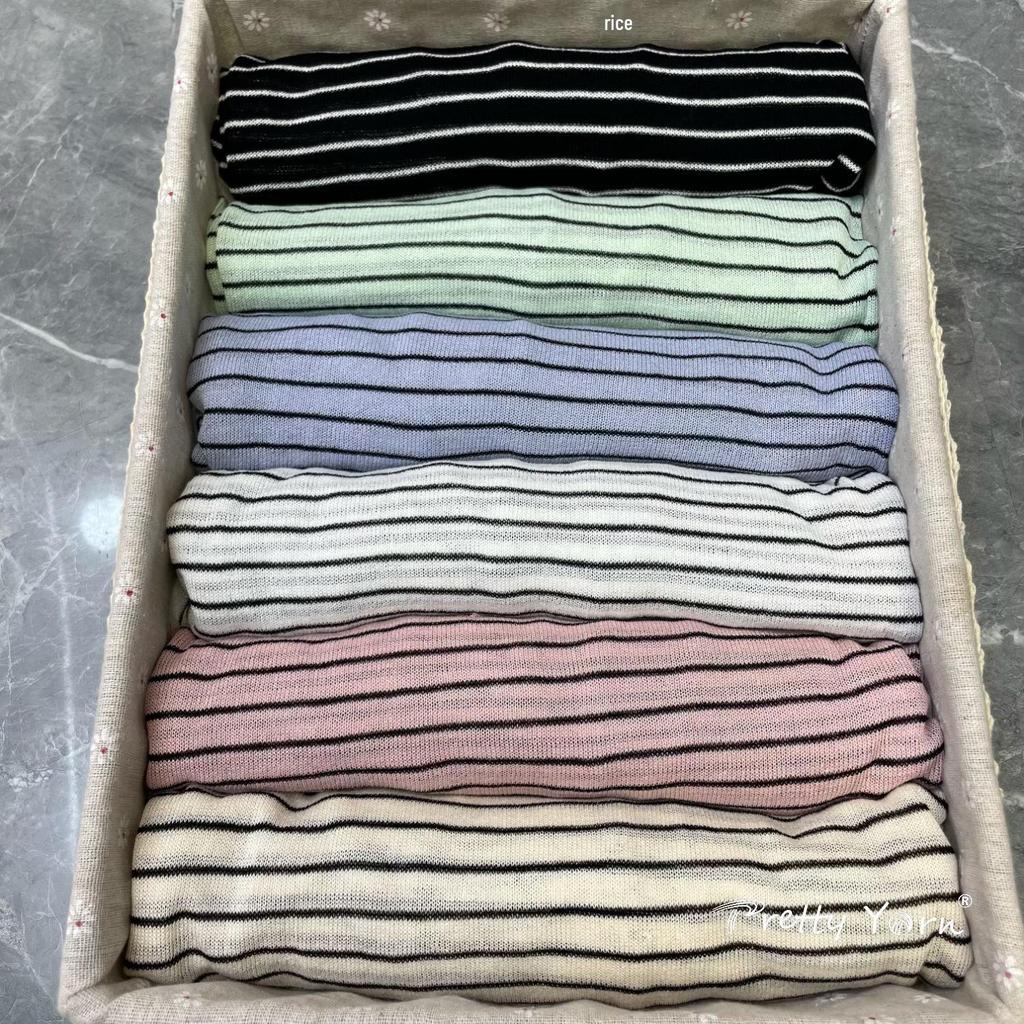 Relaxed Lightweight Summer Striped Knitwear: Women's Long Sleeve Loose Sun Protection Pullover Top