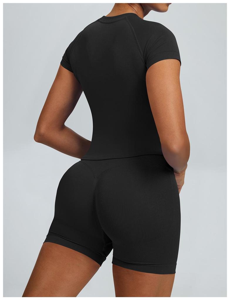 Quick-Dry Slim Fit Yoga T-Shirt - Stretch, Moisture & Sweat-Wicking Fitness Short Sleeve Top