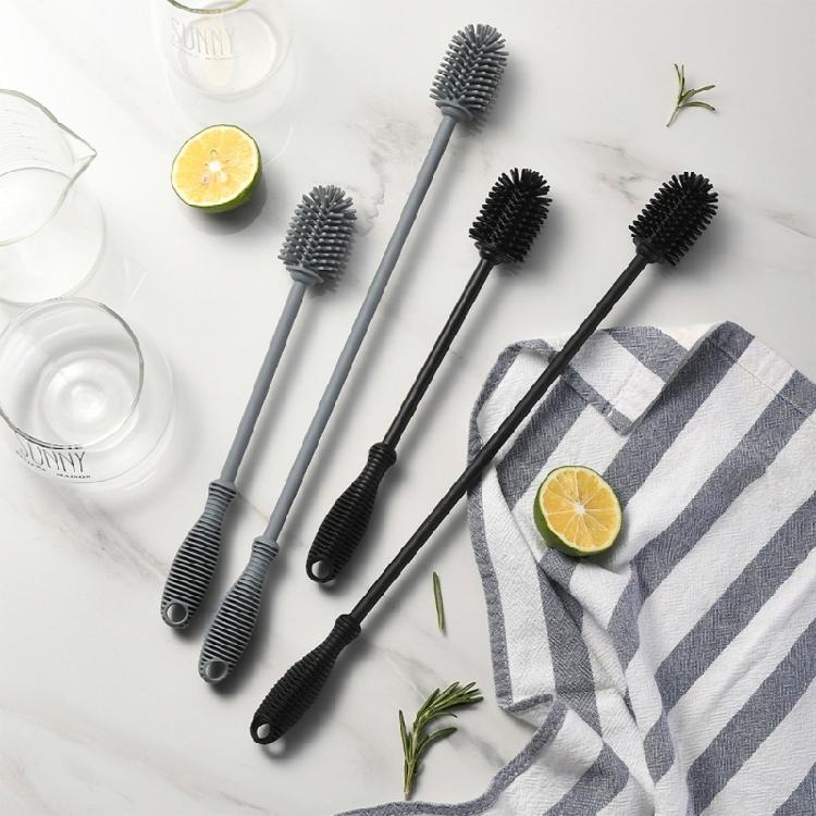 Bottle Brush Silicone Cleaning Tool With Long Handle For Efficient Bottle And Glassware Maintenance