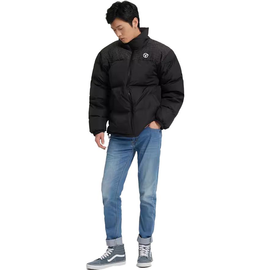 Vans Solid Color Stand Collar Long Sleeve Down Jacket Men Outerwear Black VN0A7YJOBLK