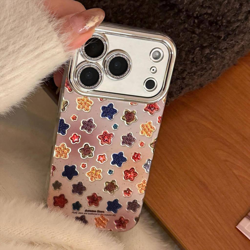 Creative Colored Star Phone Case Compatible with iPhone 16, iPhone 17, and iPhone 17 Pro Max