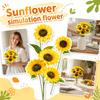 Girassóis Artificiais Grandes de 8 Polegadas com Haste Longa Completa Girassol de Seda com 33 Polegadas de Altura Haste de Arranjo Floral Falsa para Decoração de Casa e Casamento