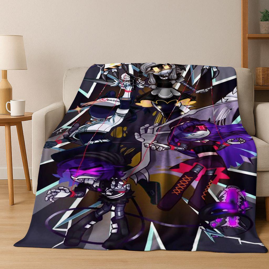 Cartoon Murder Drones Uzi Robot Art Flannel Blanket,Cozy Soft Throw Blanket for Home Bedroom Bed Sofa Picnic Cover Gift Kids