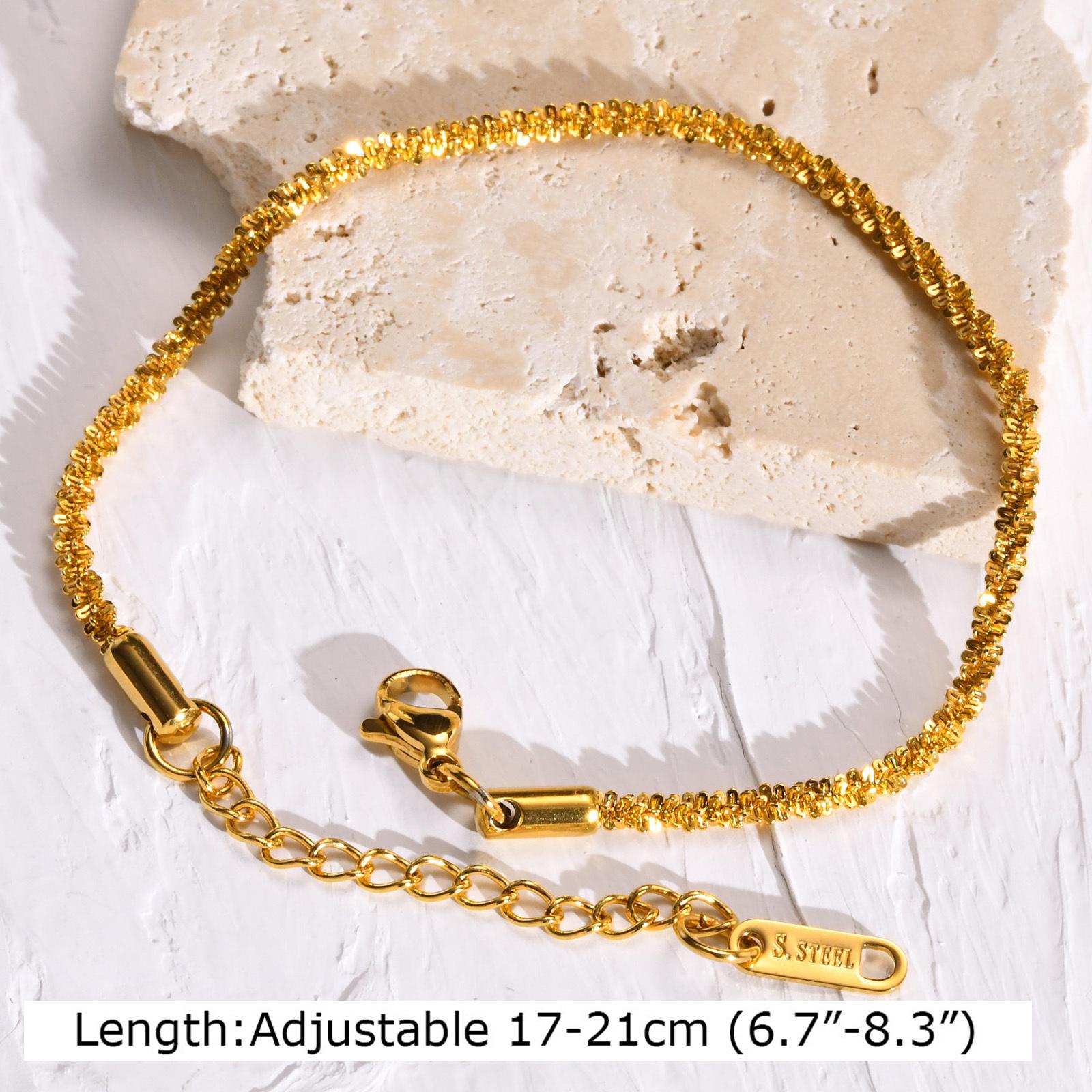 

Браслет-цепочка из стерлингового серебра 925 пробы для женщин, элегантные ювелирные изделия с позолотой 18 карат