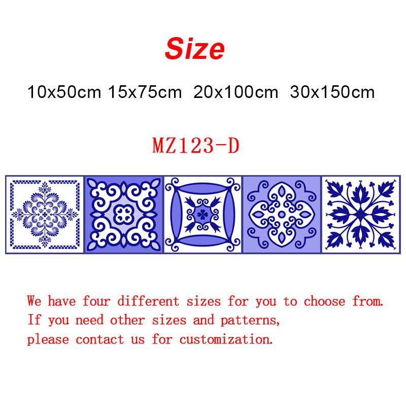 Purple Flower Pattern Strip Tiles Floor Wall Sticker Kitchen Bathroom Furniture Renovation Home Decor Wallpaper Peel & Stick Art Mural