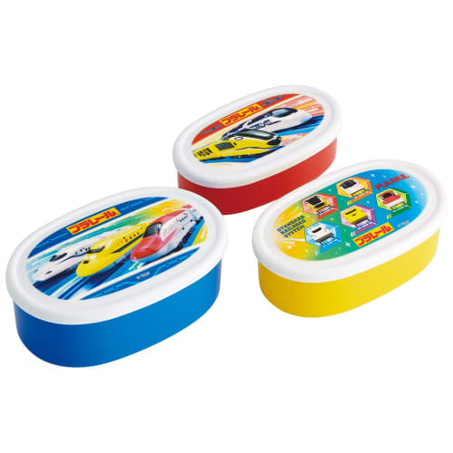 Skater Lunch Box Seal Container Storage Container Set of 3 (Large 400ml, Medium 280ml, Small 180ml) Plarail 24 Made in Japan SRS3SAG-A
