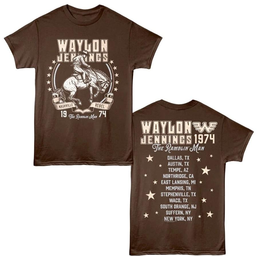 Waylon Jennings Ramblin Man Tour 1974 Unisex T Shirt Unisex T-Shirt XXXL
