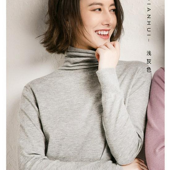 Autumn/Winter Women's Slim Fit High Neck Turtleneck Sweater Knitwear