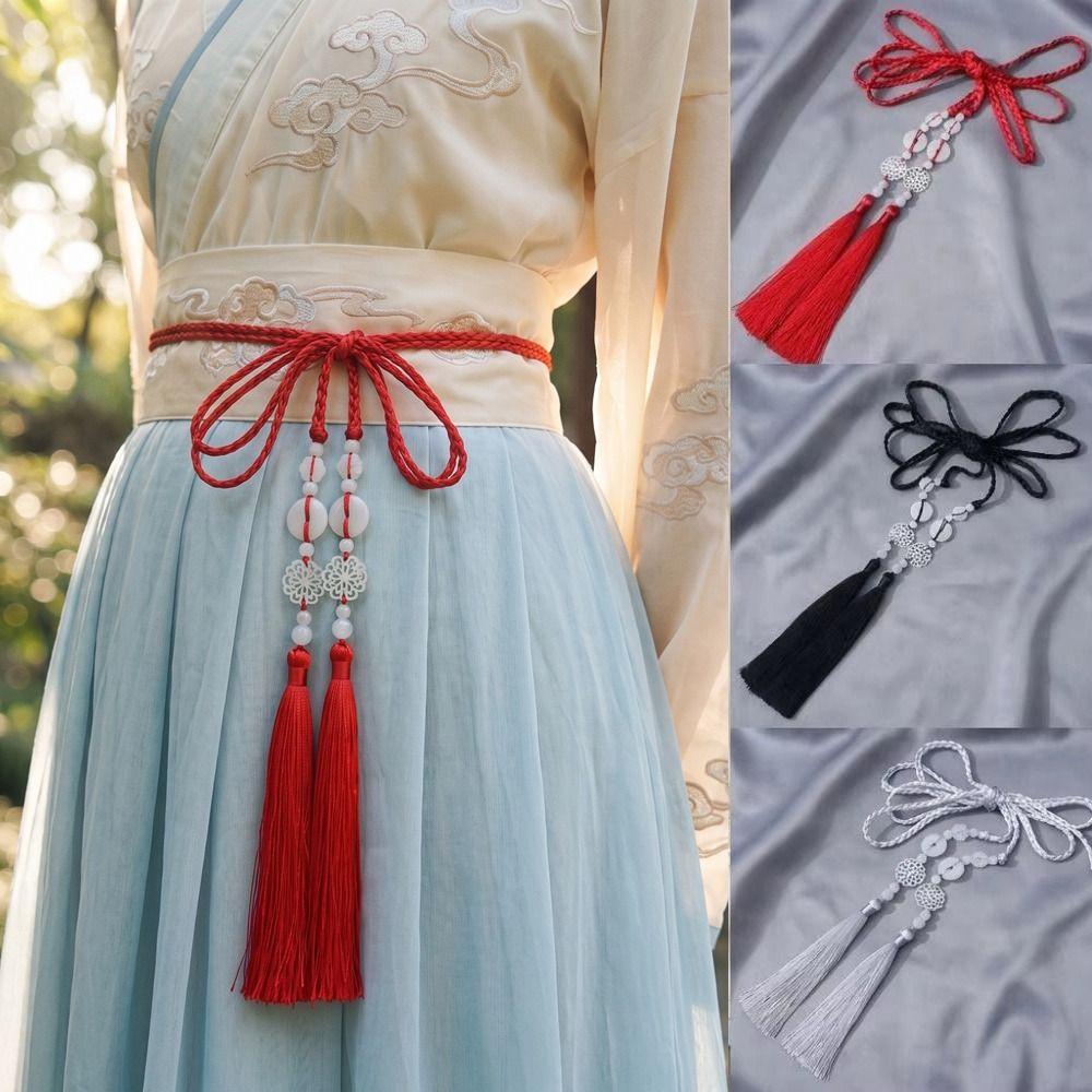 Chinese Style Hanfu Waist Tie Belt Antique Style Tassel Waist Cord Hanfu Accessories
