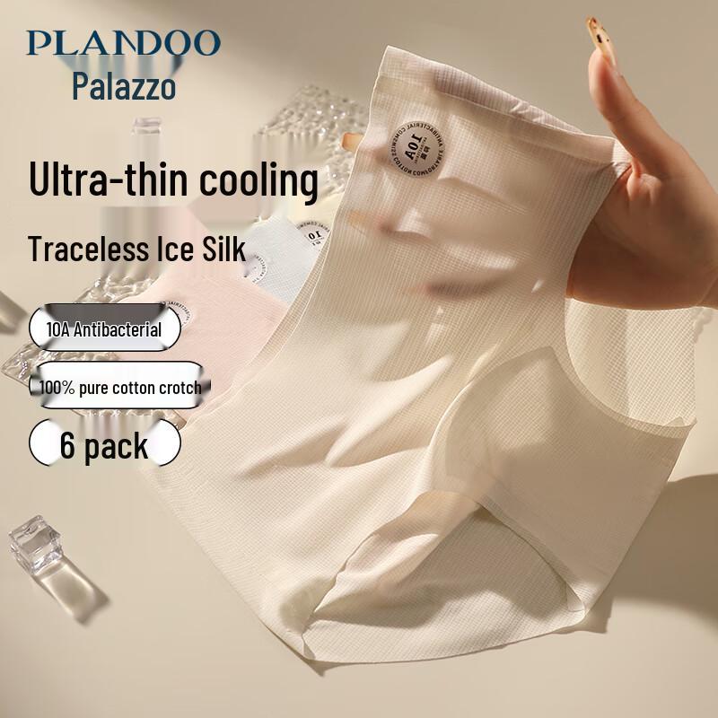 

Palanduo Women s Seamless Ice Silk Briefs (6-Pack) L (100-120 jin)