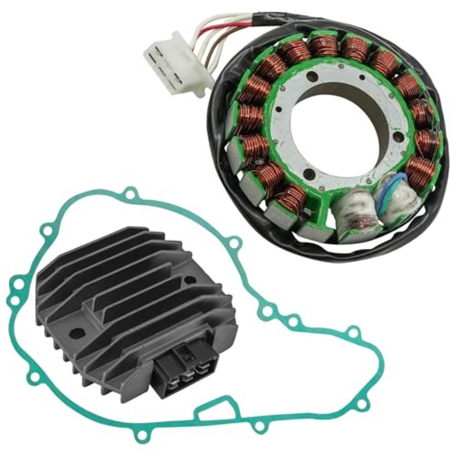 Stator Regulator Rectifier Compatible with Kawasaki KLR650 KL650A 19872007 Motorcycle Electrical System Upgrade with Gasket for
