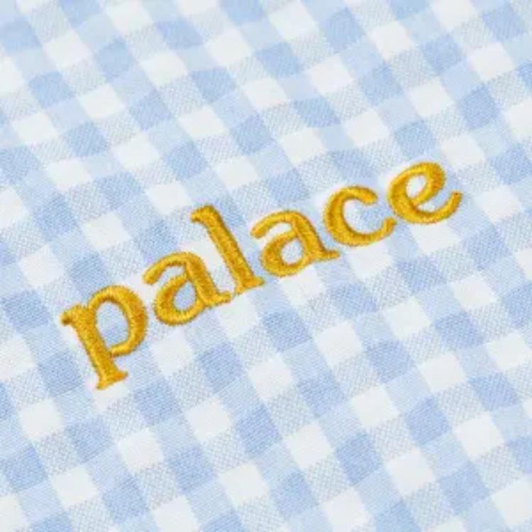 Palace Seersucker Oxford Shirt Blue Gingham Unisex Tops P28SHT016