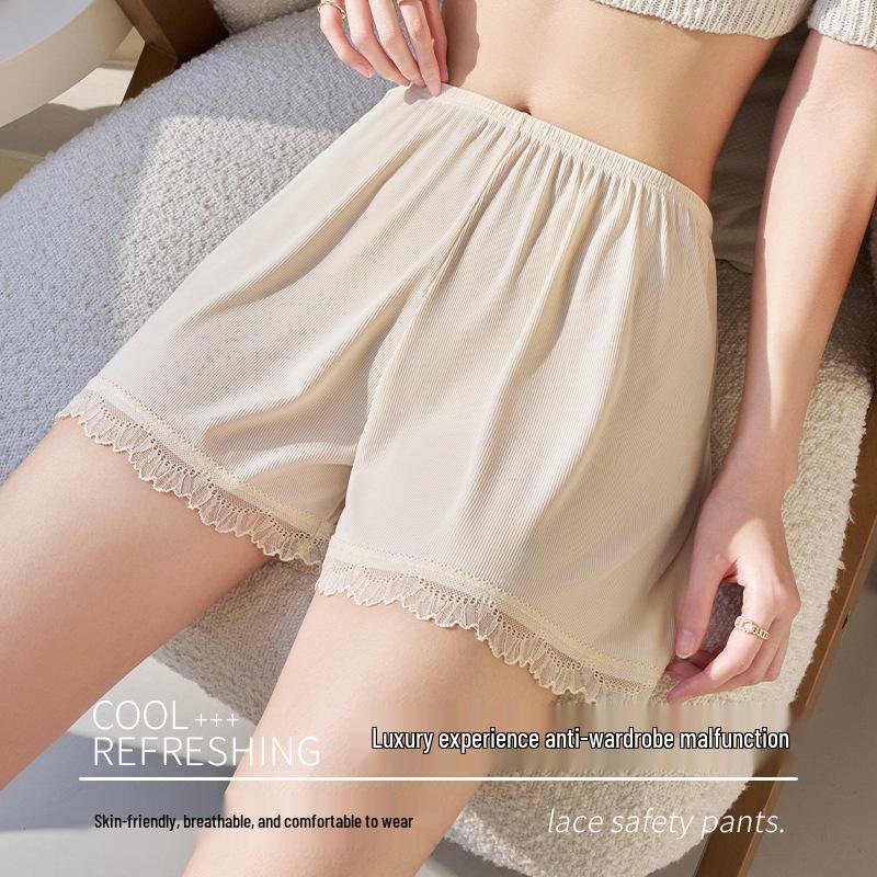 Women's Ice Silk Safety Shorts: Loose, Anti-Exposure, Summer Thin Style, Plus Size, Outdoor Wear, Base Layer.