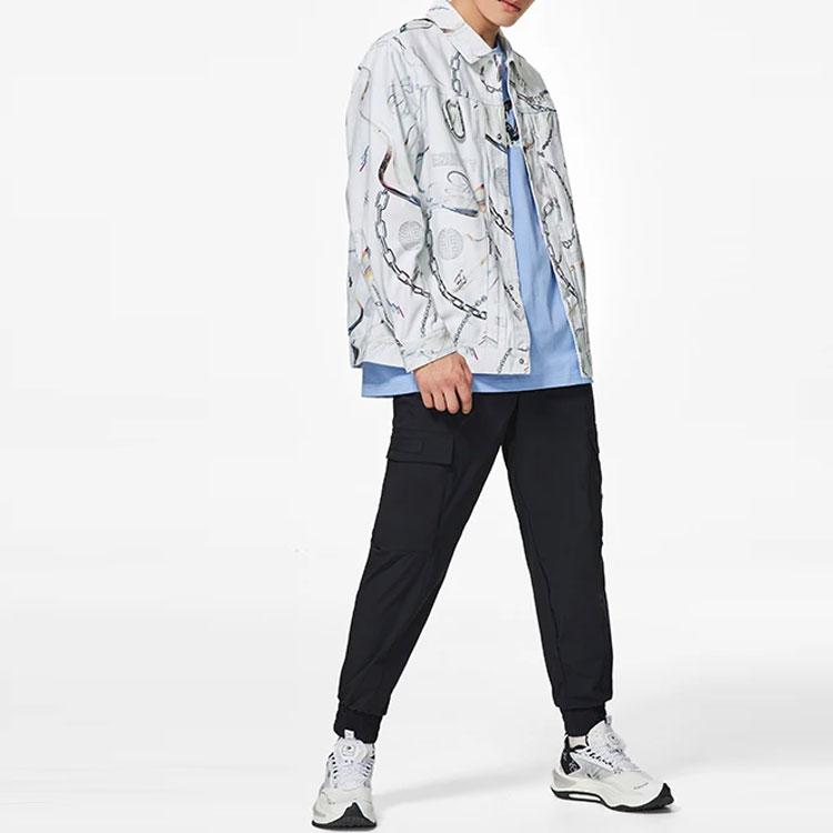 Li-Ning Wade X Glare Artist Co-Branded Long Sleeve Printed Shirt Men Tops White Gray AFDS475-2