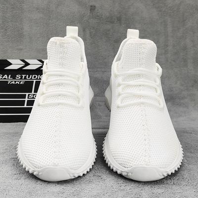 Four Seasons Lightweight Fly-woven Sneakers Breathable Mesh Running Men's Shoes Large Size Youth Platform Shoes