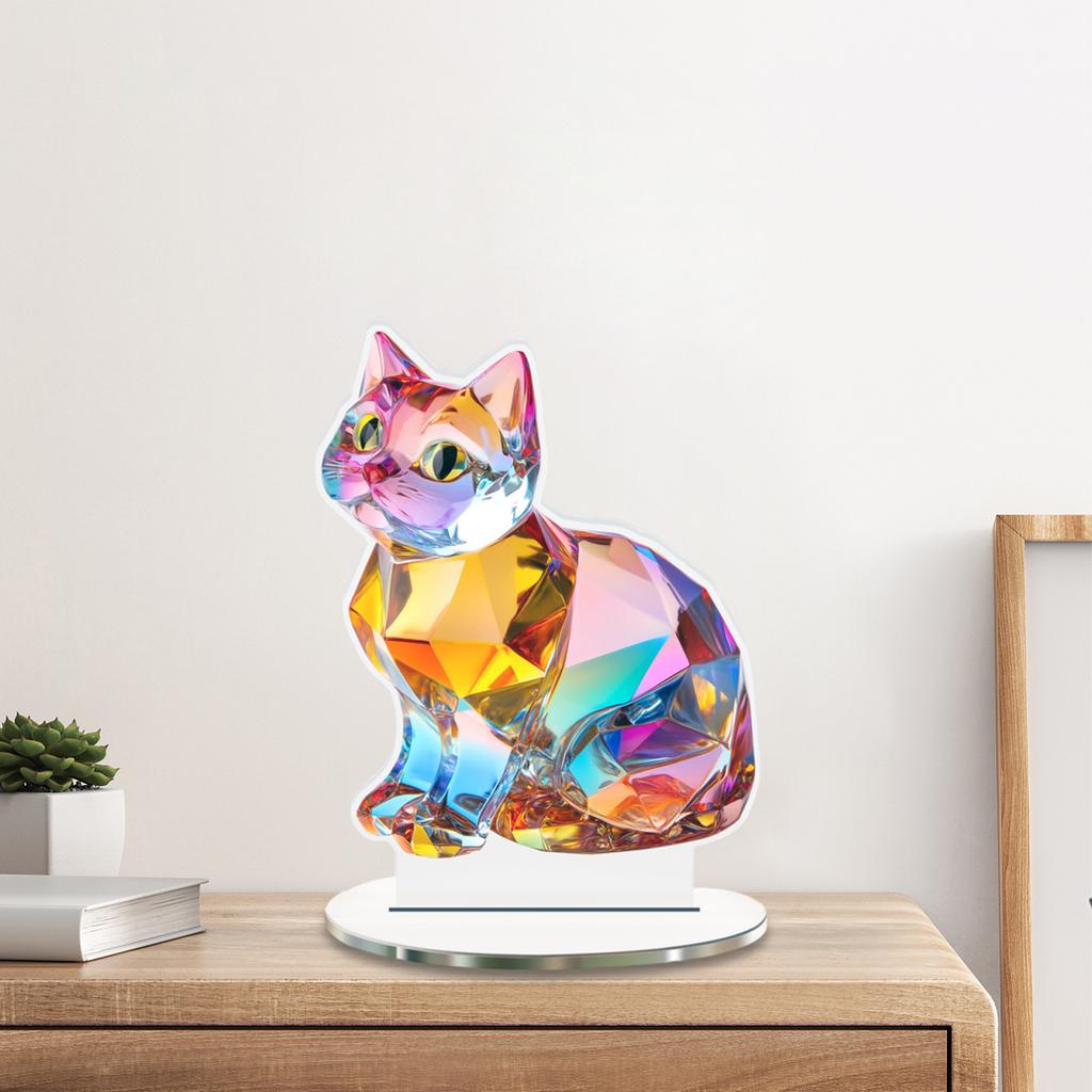 2D Animal Figurine Statue Gift Table Ornament Tabletop Sign Acrylic Desktop Plaque for Decorative Indoor Office
