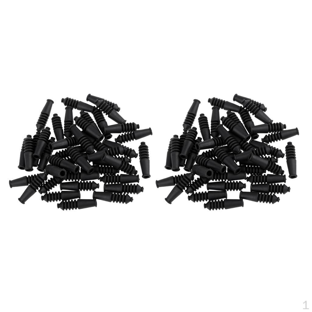 80Pcs Rubber Bike Brake Noodle Boots Road End Crimps