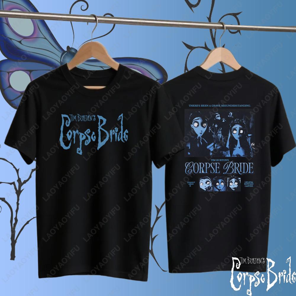Corpse Bride Vintage Film Bedrucktes T-Shirt Herren Damen Mode Baumwolle Kurzarm T-Shirt Klassisches O-Ausschnitt Kleidung Tees Tops