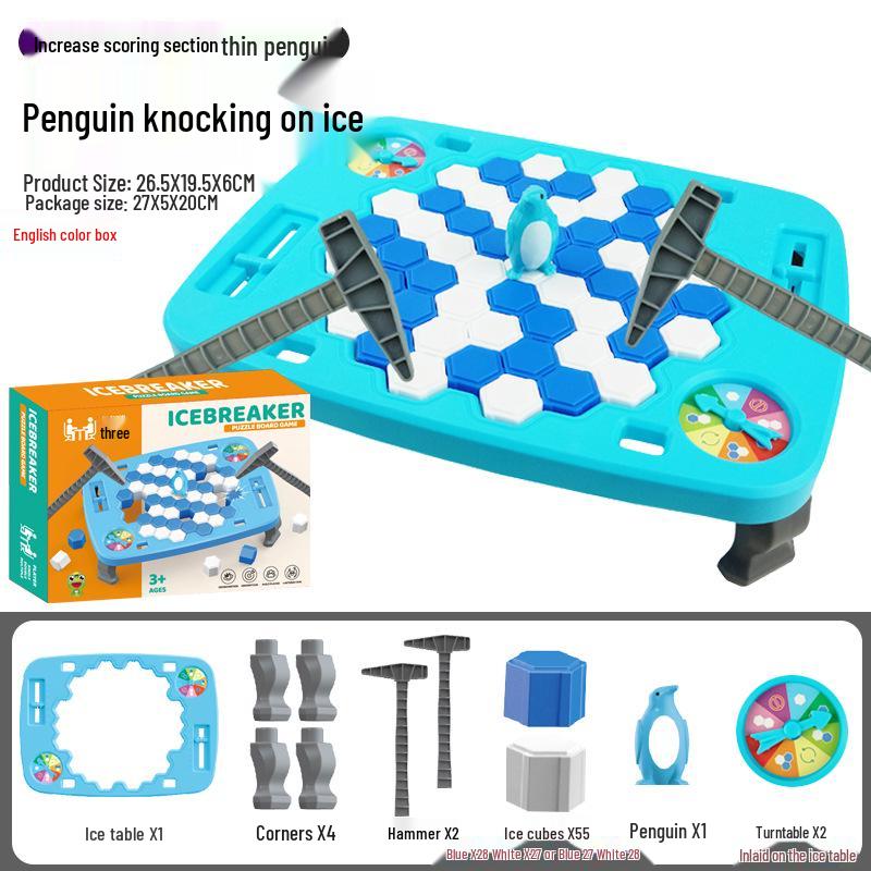Penguin Icebreaker Balancing Tree Board Game with Face-Changing Rubik's Cube and Hidden Building Blocks - Free Shipping