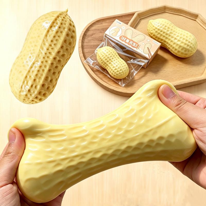 Erdnuss Stressball Knackiger Knetball Butterweiches Gefühl Quetschspielzeug ASMR Sensorisches Anti-Stress-Spielzeug Langsamer Rückprall Geschenke Neu