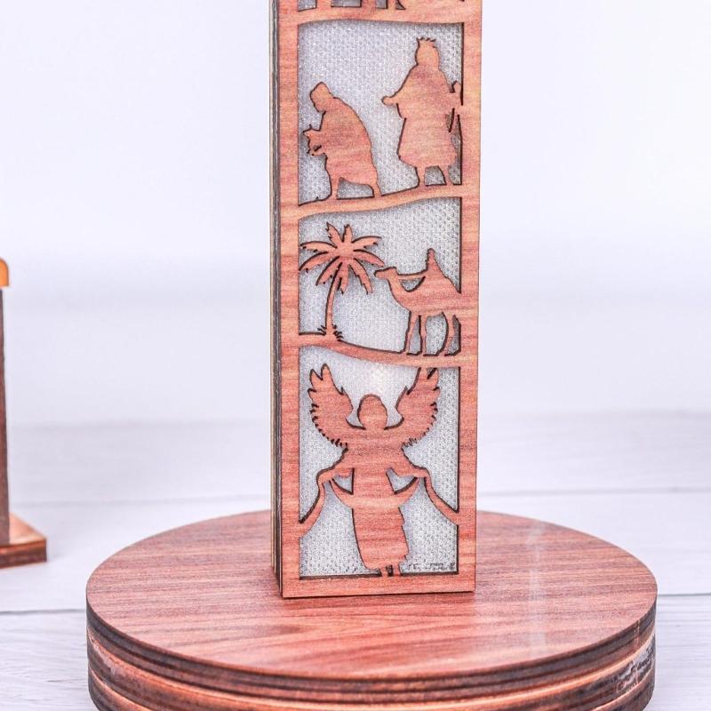 Wooden Cross Holy Cross Tabletop Cross with Base Standing Christ Catholic Cross for Home Decor Christmas