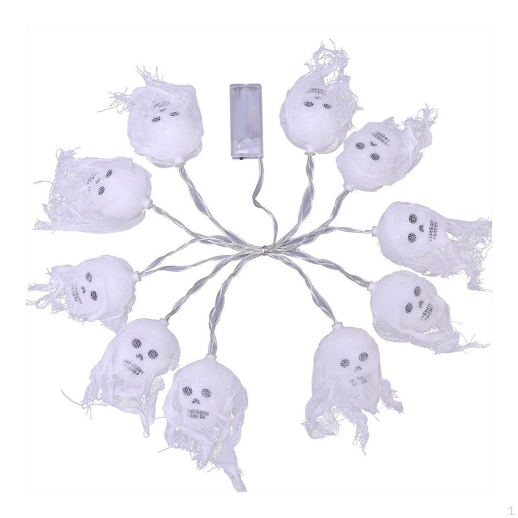 Halloween Lights String Evil Head Light Home Holiday Skeleton Decorative for Kitchen Festive Gate
