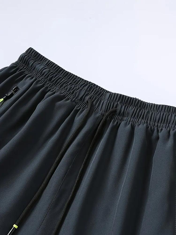 Men's Solid-color Quick-drying Shorts, Casual Slightly Elastic Drawstring Shorts, Suitable for Summer