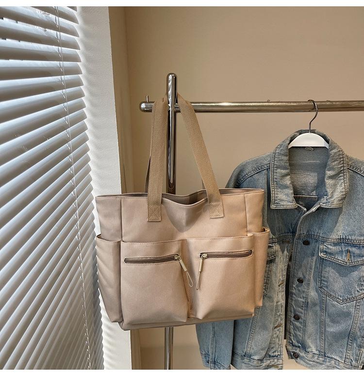 Versatile casual nylon bag women's 2025 new large-capacity commuter tote bag simple shoulder handbag