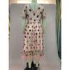 Women's Summer Sweet Sequins Long Mesh Strappy Pleated Dresses