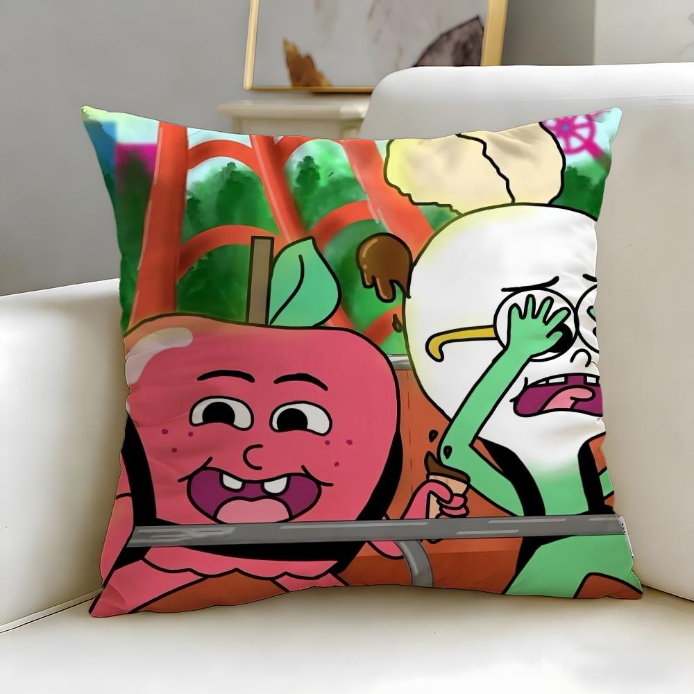 classic cartoon Apple And Onion Cushion Cover Soft & Easy-Wash Pillow Case – Versatile for Couch, Bed, Travel and Office