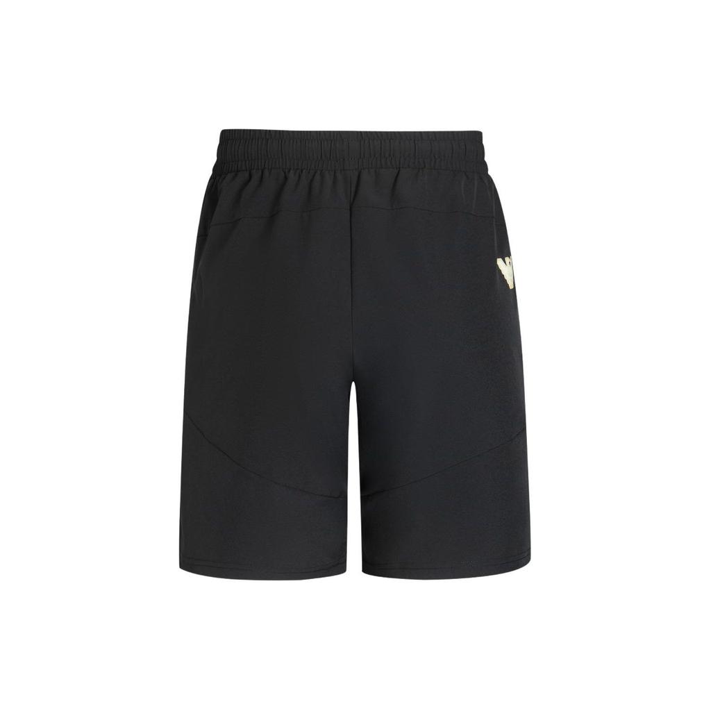 Emporio Armani EA7 SS24 Logo Letter Print Drawstring Straight Leg Casual Shorts Men Shorts Black 3DPS08-PNBXZ-1200