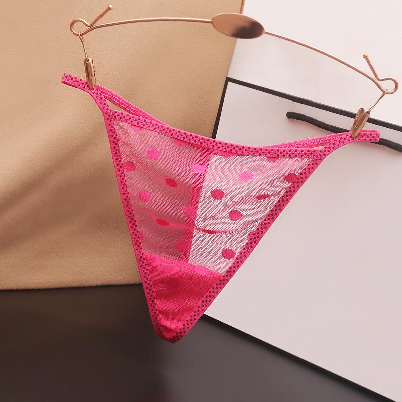 Förföriska Prickiga Trosor med Låg Midja och Transparent Tanga
