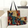 Chic Retro Flowers Cat Shopping Bag Ethnic Makeup Bag Storage Casual Shopping Shoulder Bags Women's Handbag Toiletry Pouch