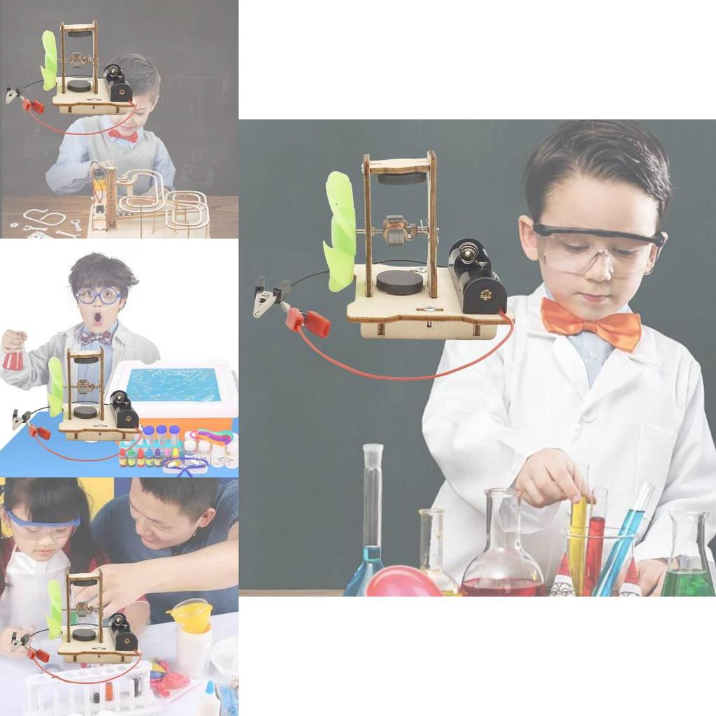 Pädagogischer DIY-Elektromotor-Bausatz aus Holz für MINT-Experimente von Grund- und Mittelschülern