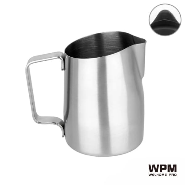 [Official] WPM | Round Spout Milk Pitcher, 450ml, HC7106ST (Silver)