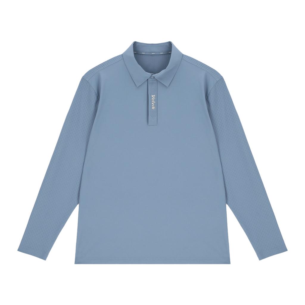 VOLVIK GOLFWEAR Men'S Back-Sleeve Perforated Collar Long Sleeve T-Shirt Vmtsq385_Dl