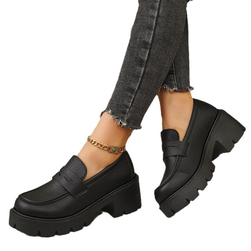 35-43 large size women's shoes platform women's spring and autumn new versatile small leather shoes single shoes
