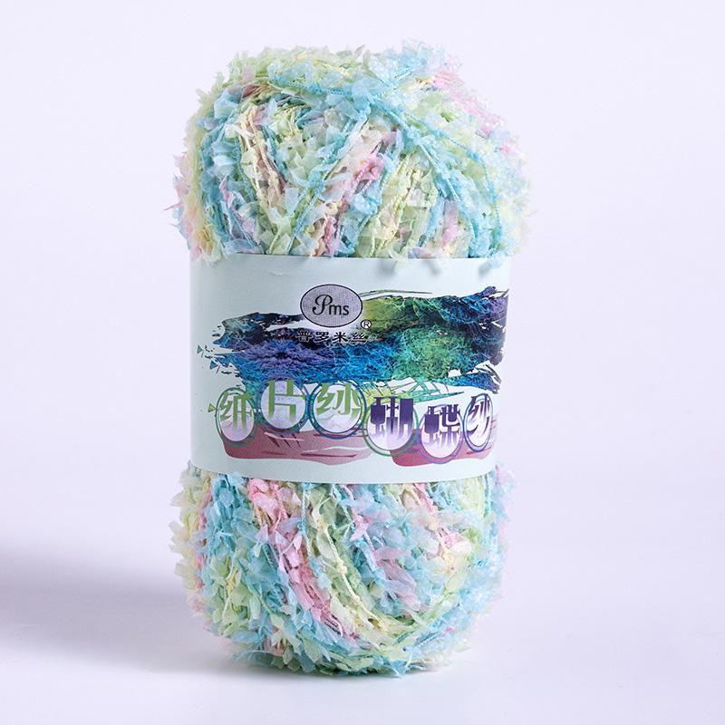 

1 моток пряжи для вязания крючком 160 м шарф шапка свитер DIY фантазийная смесовая цветная пряжа-бабочка бумажная пряжа 50 г/моток радуга