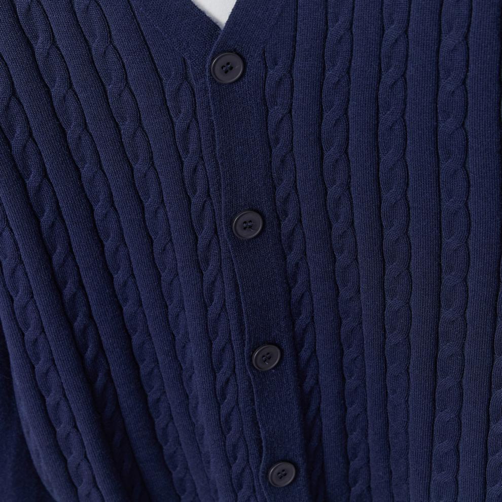 2025 Autumn/Winter Men's Casual Korean Style V-Neck Cardigan Sweater