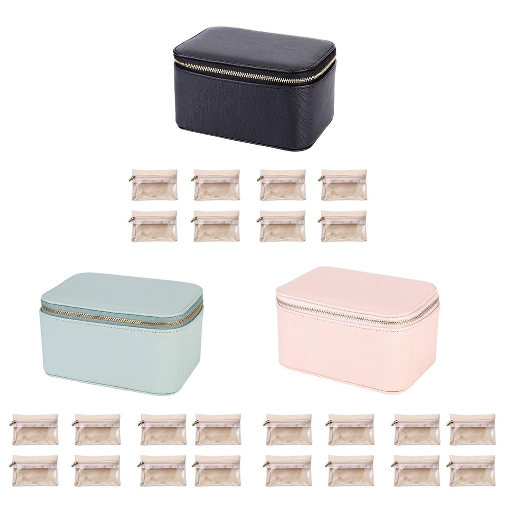 PU Leather Jewelry Organizer Case Multipurpose Jewelry Case with 8 Pockets for Sorting PU Organizers for Daily Use