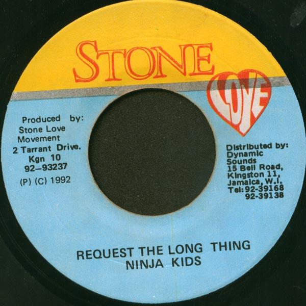 

7inch Record NINJA KID Request The Long Thing NONE Stone Love 1992 Jamaica Reggae Ska Dub Used