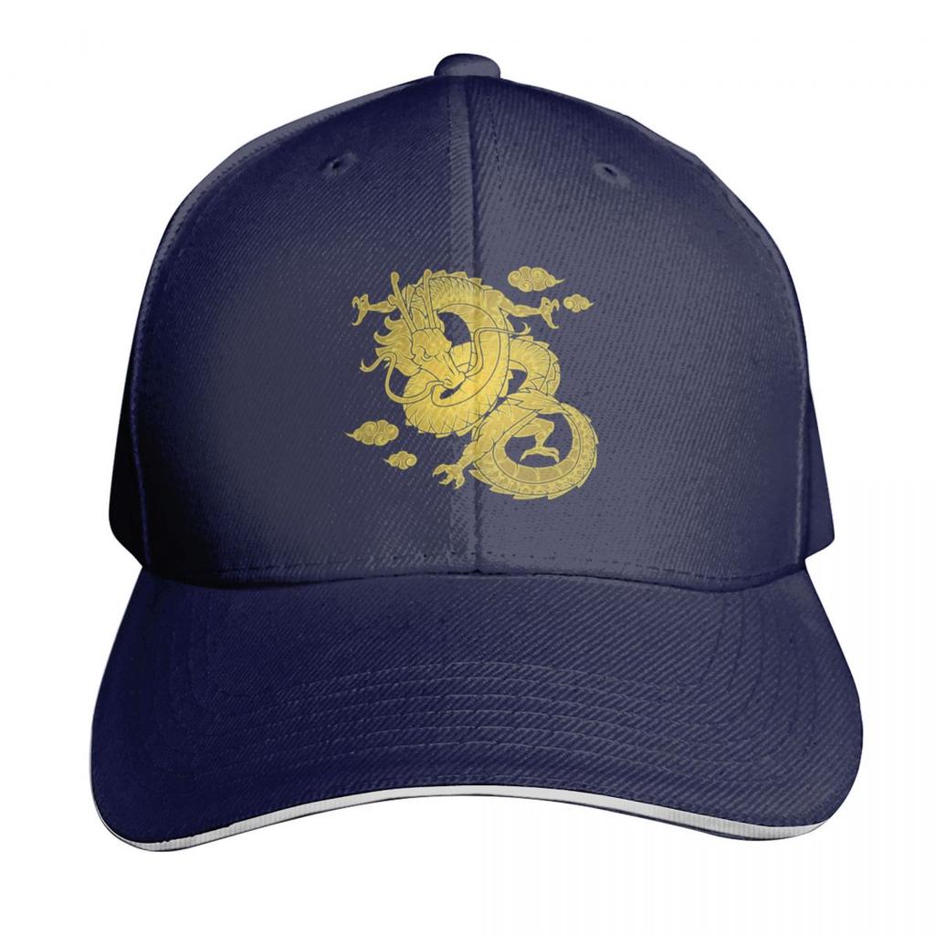 Golden Dragon Baseball Cap Christmas Hat Golf Hat Genuine Beach Outing Snap Back Hat Unisexs Womens