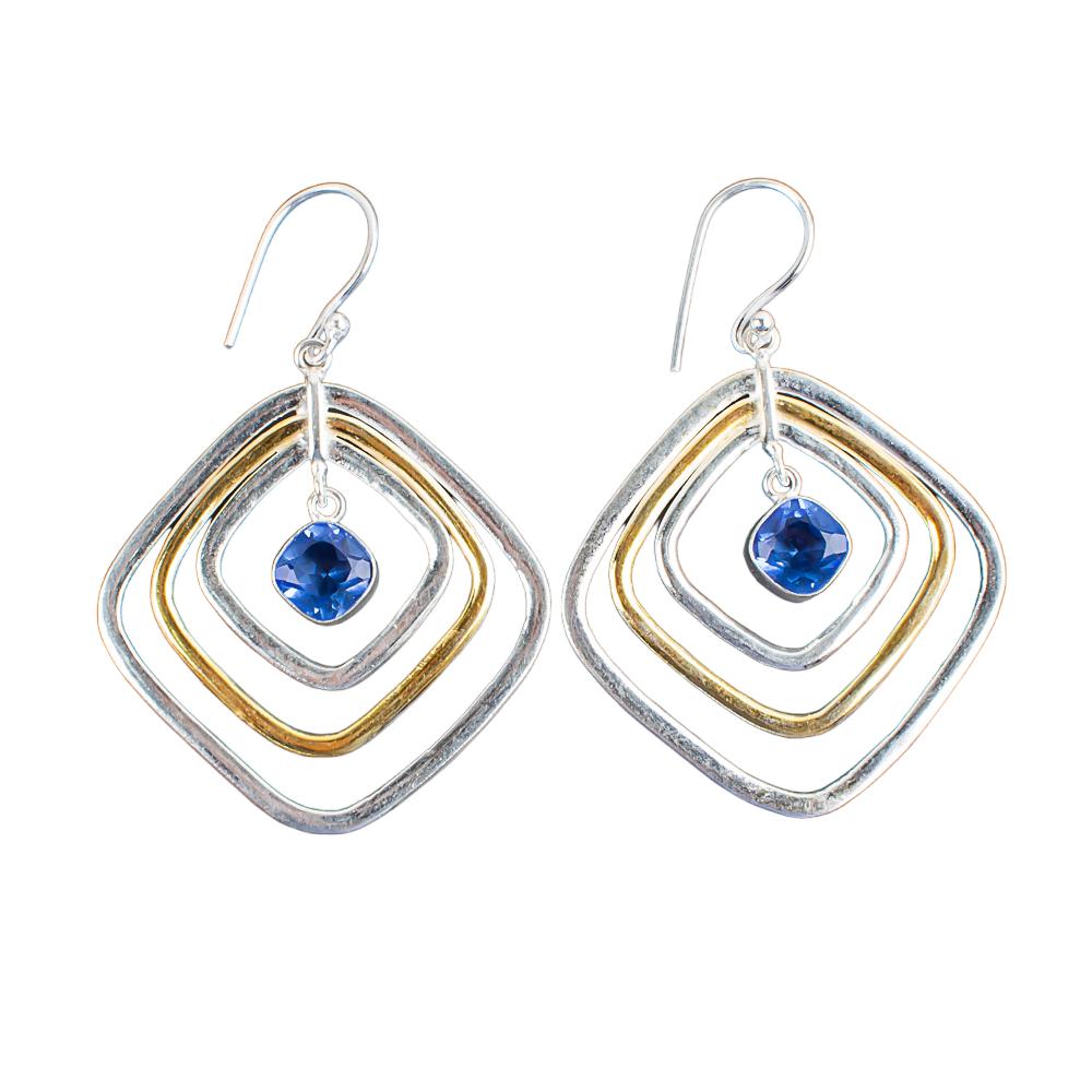 Tanzanite Gemstone 925 Sterling Silver Handmade Jewelry Dangle Earrings 2.44" EE-70-5