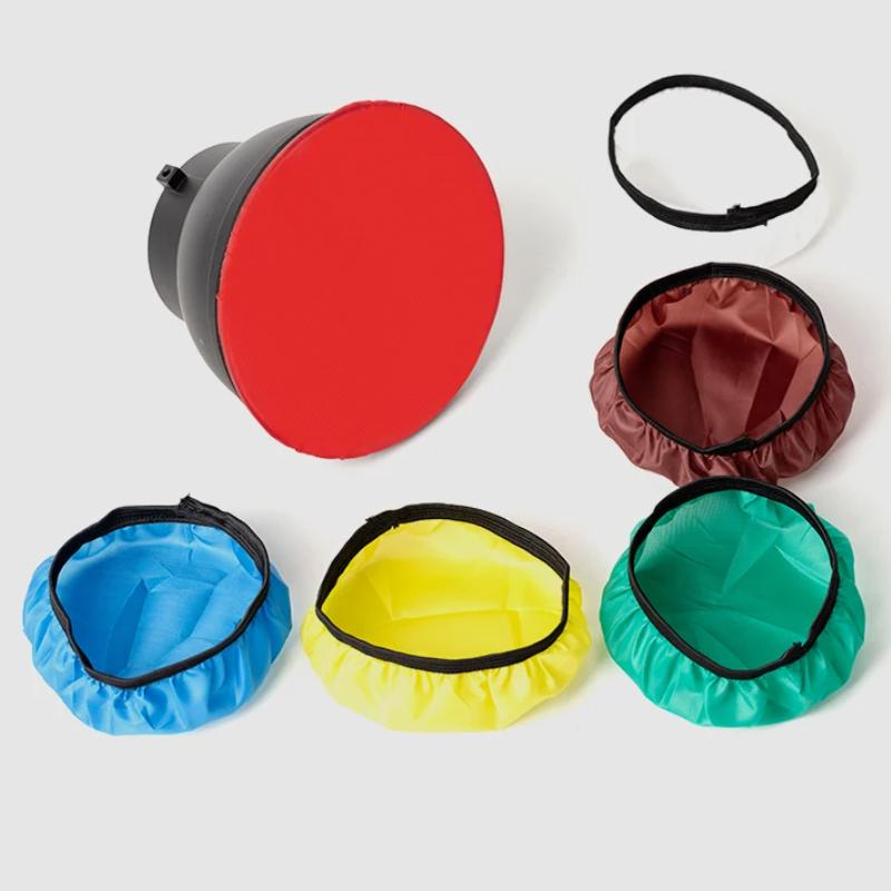 גרב מפזר אור רך 7 אינץ' 180 מ"מ 6 צבעים מסנן בד עבור Bowens Mount רגיל מחזיר אור מפזר צל צלחת חלת דבש רשת