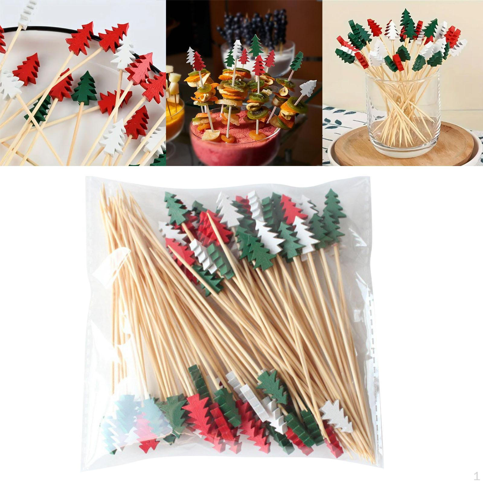

Рождественские кулинарные наборы Вилки для торта Коктейльные фруктовые палочки для сырного теста 50pcs